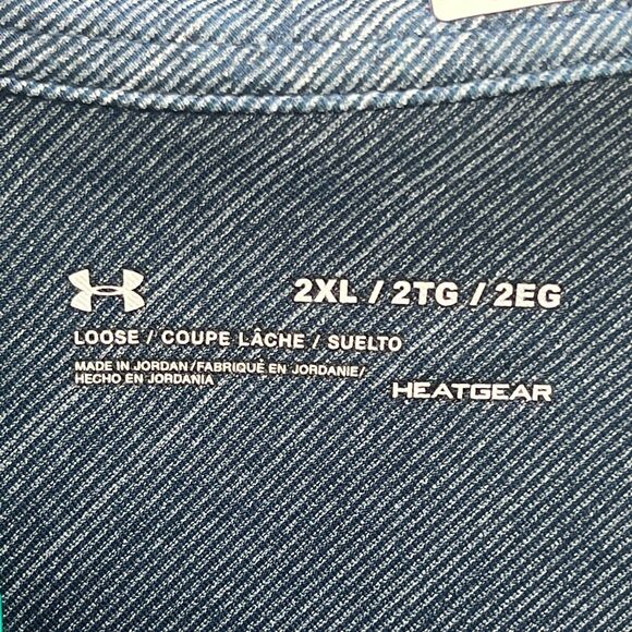 UNDER ARMOUR Heat Gear Loose Blue Golf POLO SHIRT SIZE XXL 2XL - Picture 9 of 10